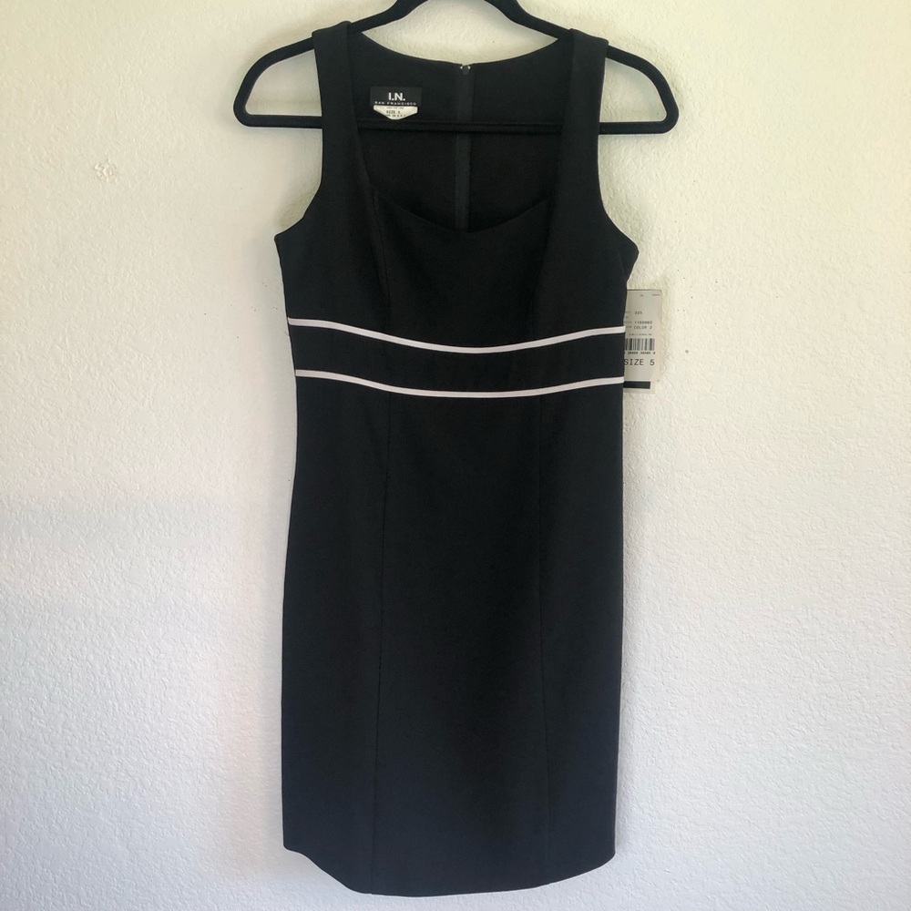 I.N. San Francisco Black Bengaline Stretch Dress NWT